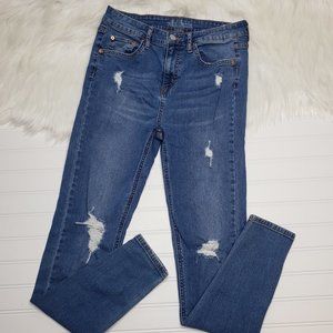 Wild Fable Jeans Womens Size 6 Destroyed Skinny High Rise 5 Pocket Stretch Denim